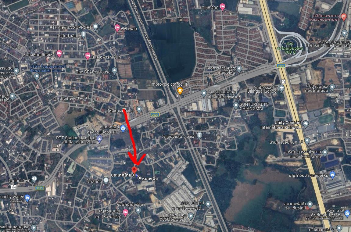 ที่ดิน เชียงใหม่ อ.สารภี ต. หนองผึ้ง เนื้อที่ 2 ไร่ 3 งาน 67 ตรว.