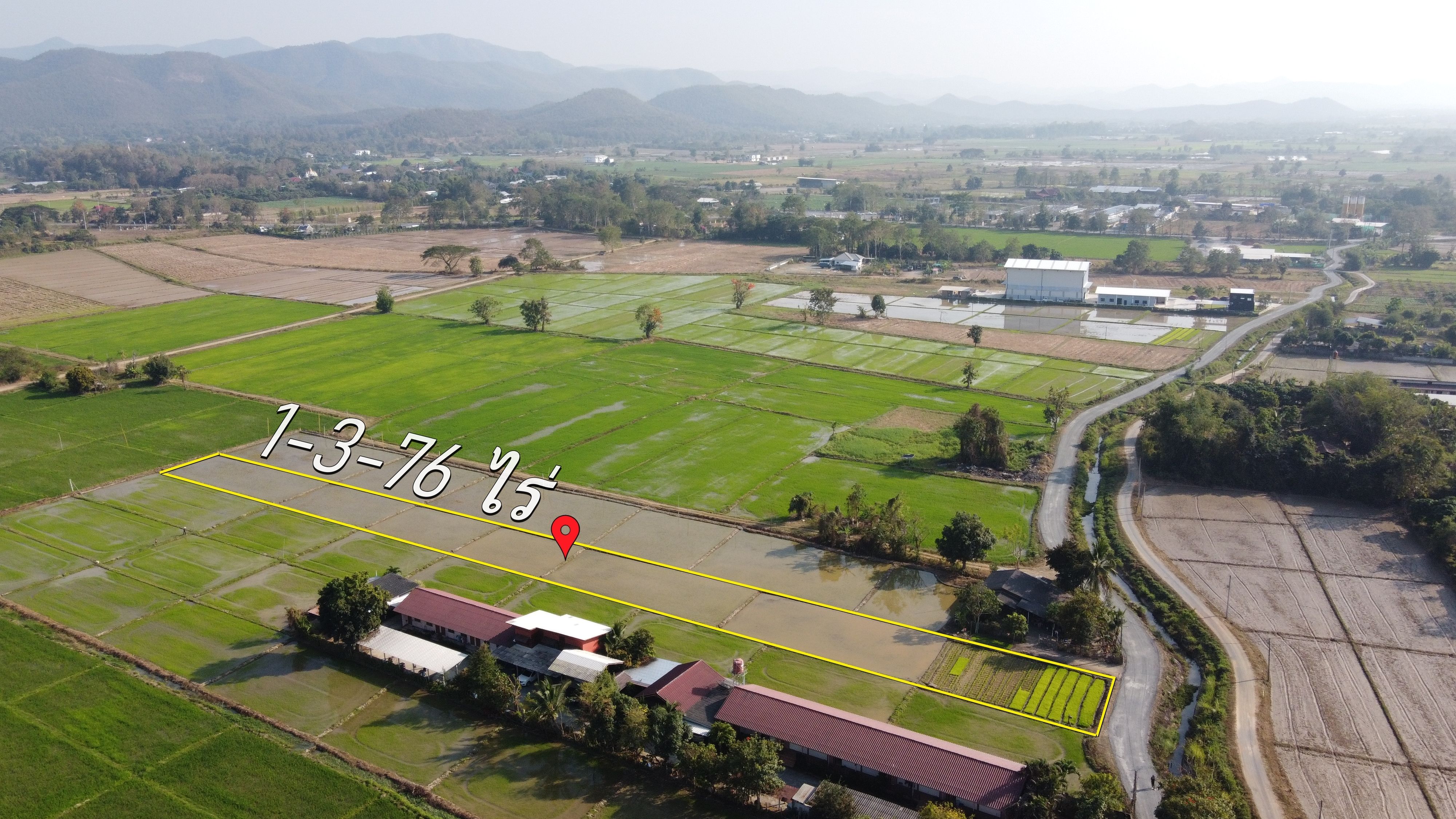 ที่นา 1-3-76 ไร่ #ใกล้ถนนสันกำแพงสายใหม่ 900 เมตร #วิวดอยสวยมาก