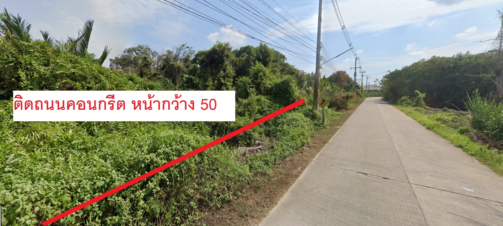 ขายที่ดิน 9ไร่1งาน10วา ผังสีชมพู ติดถนนคอนกรีต หน้ากว้าง50เมตร สมุทรสาคร