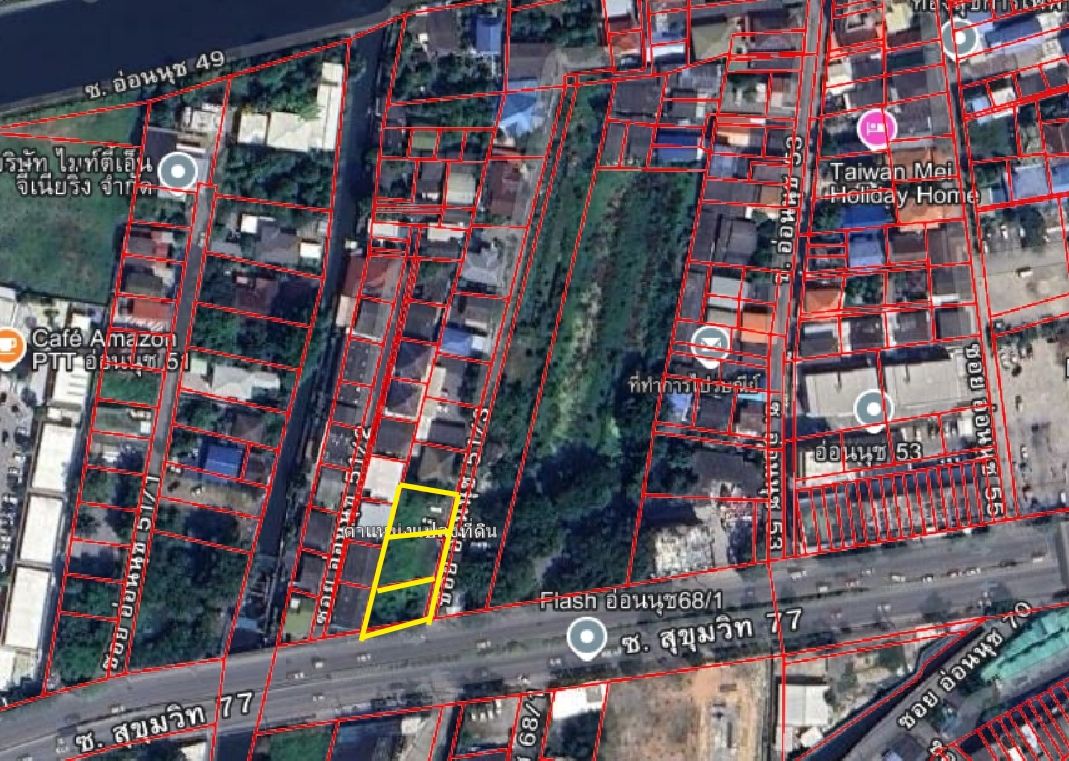 ขายที่ดินกรุงเทพฯ เขตพระโขนง ที่ดินเปล่าถมแล้ว ทำเลสวย ติดถนนใหญ่ ปากซอย อ่อนนุช51/3