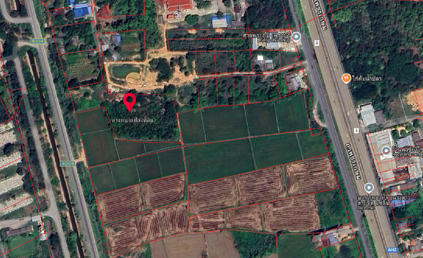 ขายที่ดิน 5ไร่ 3งาน 11ตร.ว.  ติดคลองชลประทาน เขตชุมชน เขาย้อย เพชรบุรี