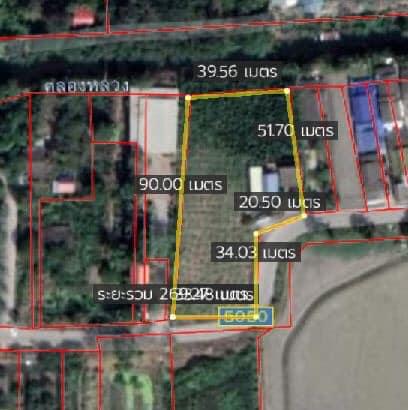 ที่ดินใกล้ถนนสวนส้ม มีบ้าน 1 หลัง ติดถนน หลังติดคลอง สมุทรสาคร