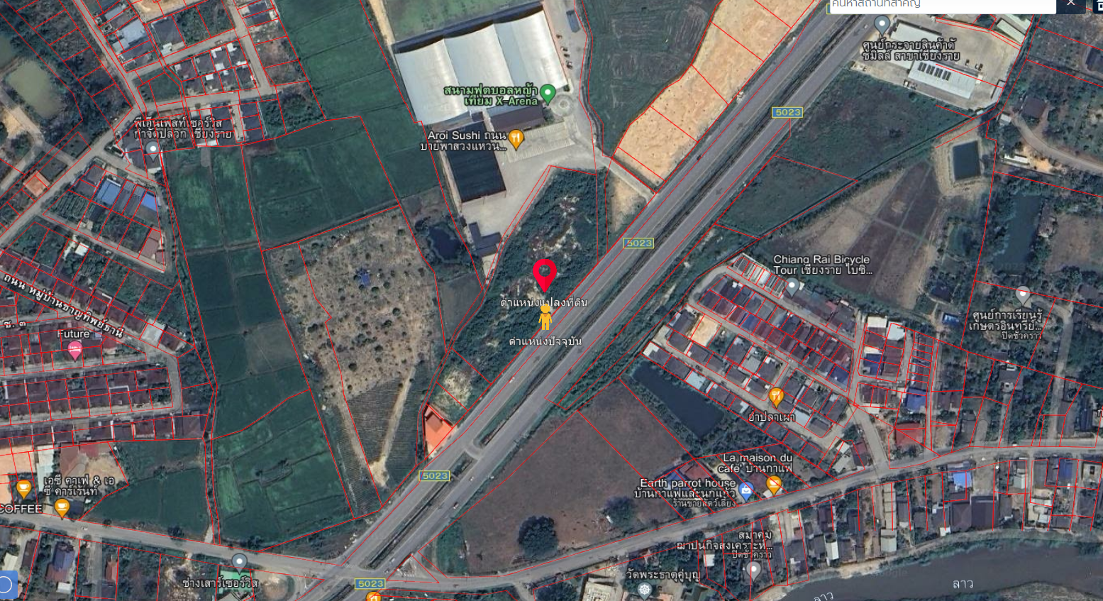 ที่ดินทำสวย อยู่หน้าสนาม x-arena เมืองเชียงราย 4-3-89