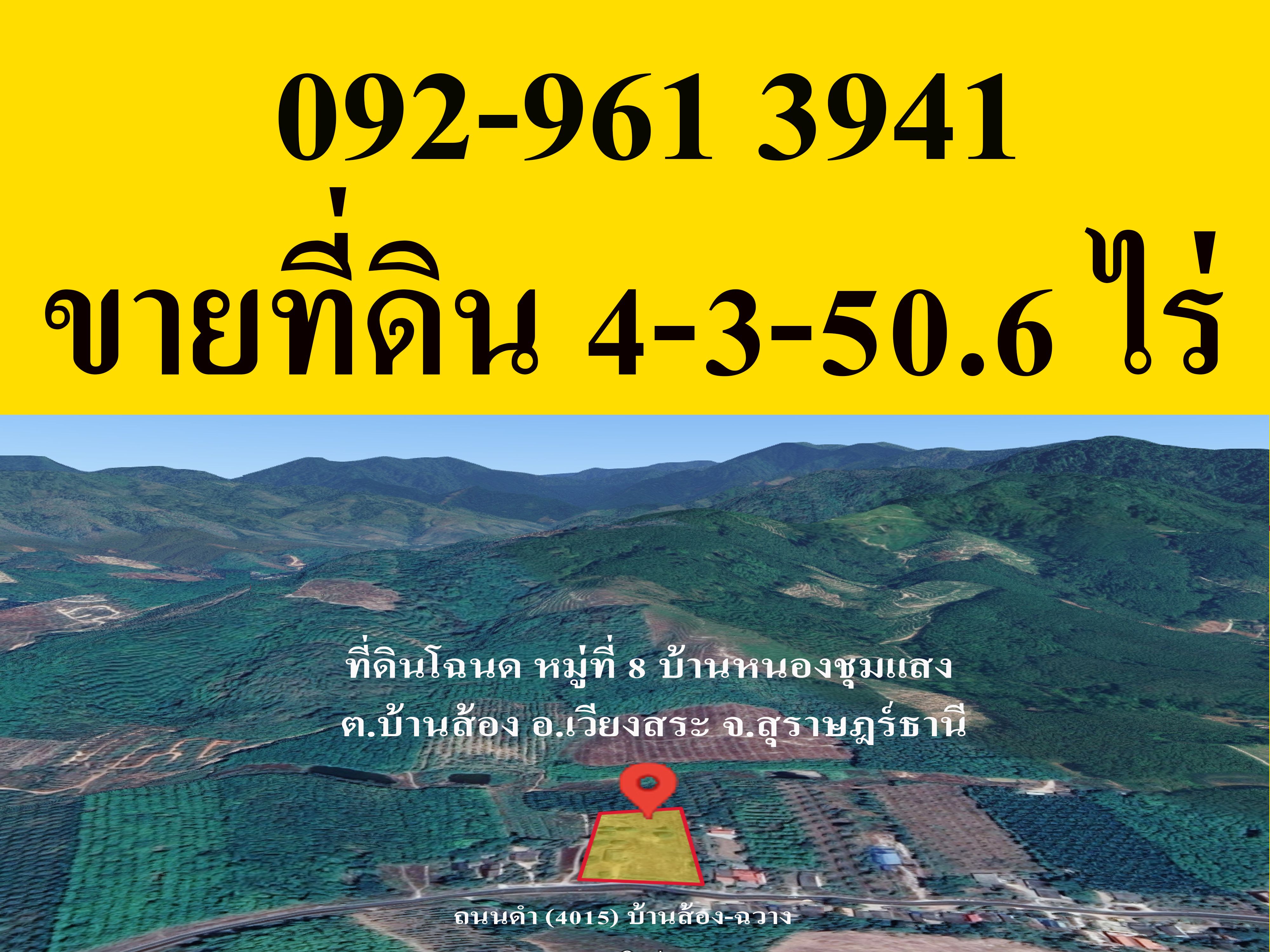 ขายที่ดิน 4 ไร่กว่า (พร้อมบ้าน 2ห้องนอน) ต.บ้านส้อง จ.สุราษฎร์ธานี