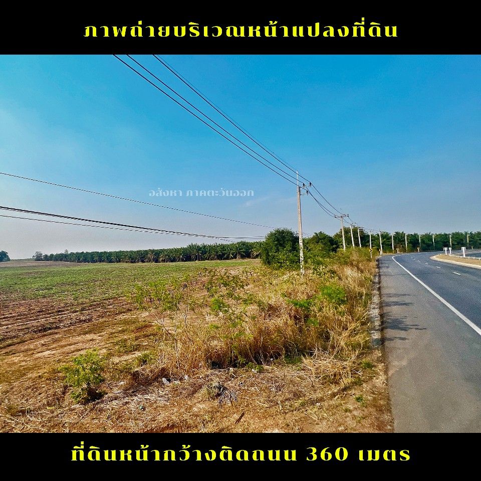 ขายที่ดินแปลงใหญ่เขตพื้นที่ EEC ชลบุรี ติดถนนหลัก 4 เลนส์ สาย 3245