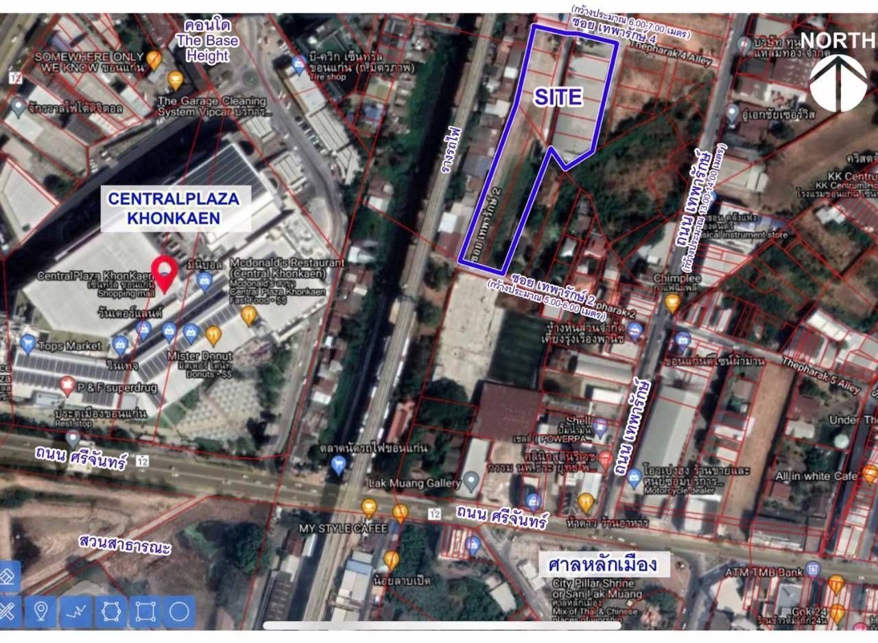 ขายที่ดินขอนแก่น ที่ดินใกล้เซนทรัลในตัวเมือง 4-3-93 ไร่.