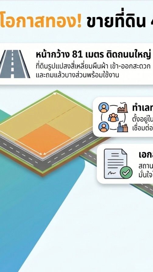 ขายที่ดินอยุธยาฯ บางปะอิน "โอกาสทองสำหรับนักลงทุนที่มองหาที่ดินผืนงามขนาดใหญ่“