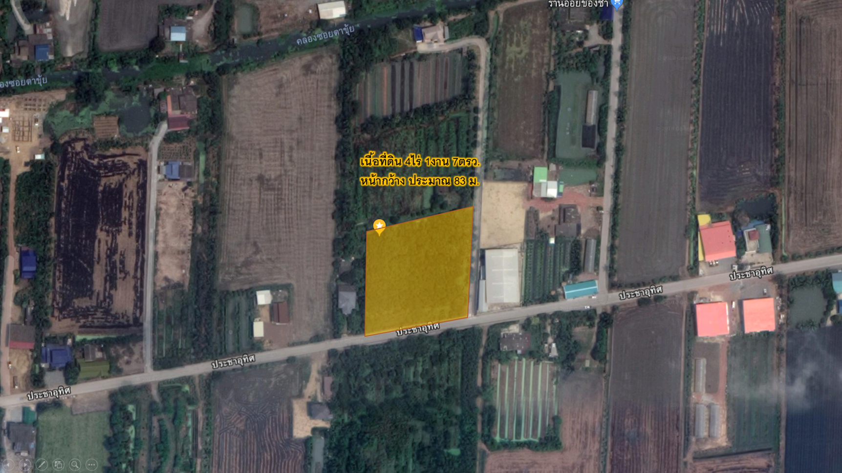 ที่ดิน 4ไร่ 1งาน 7ตรว. ติดถนนหลัก หน้ากว้าง คลองโยง นครปฐม เหมาะทำโชว์รูม โรงงานขนาดเล็ก