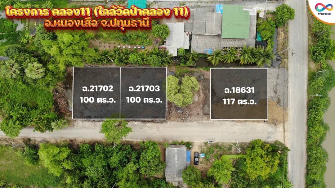 ขายที่ดินปทุมธานี หนองเสือ 0-1-17ตารางวา