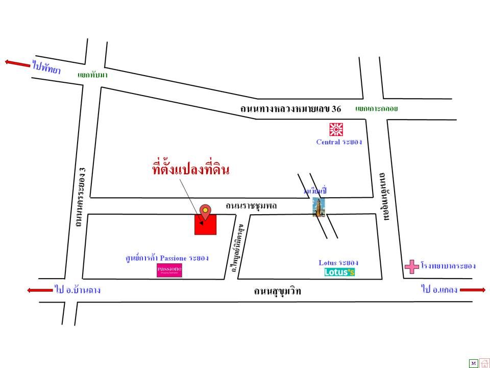 ขายที่ดินเปล่าใจเมืองระยอง ใกล้ห้างแหลมทอง