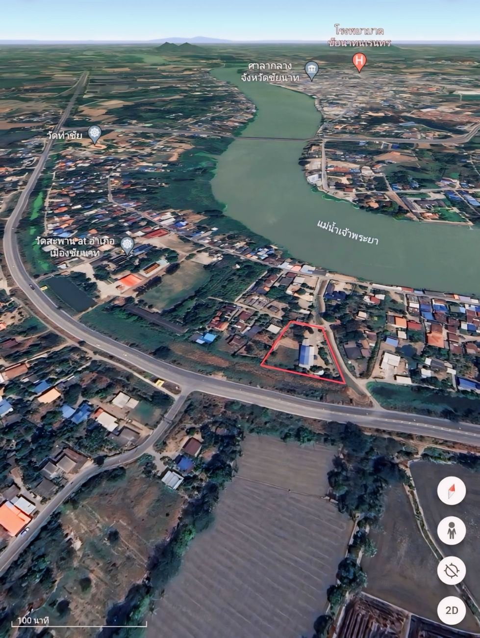 ขายที่ดินติดถนนในเมืองชัยนาท ทำเลดี 