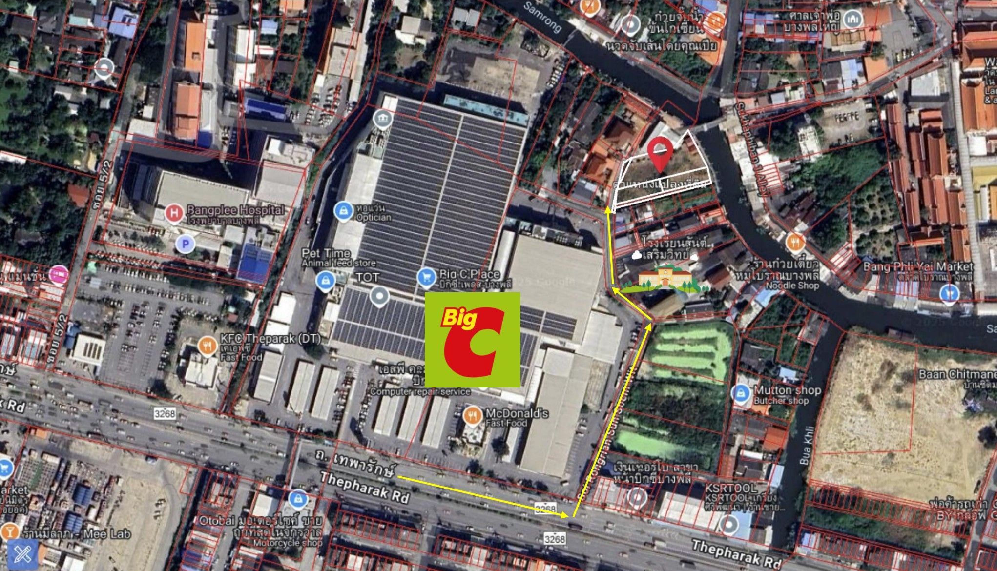 ที่ดินเปล่า ติดบิ๊กซีบางพลี ใกล้ตลาดน้ำบางพลี