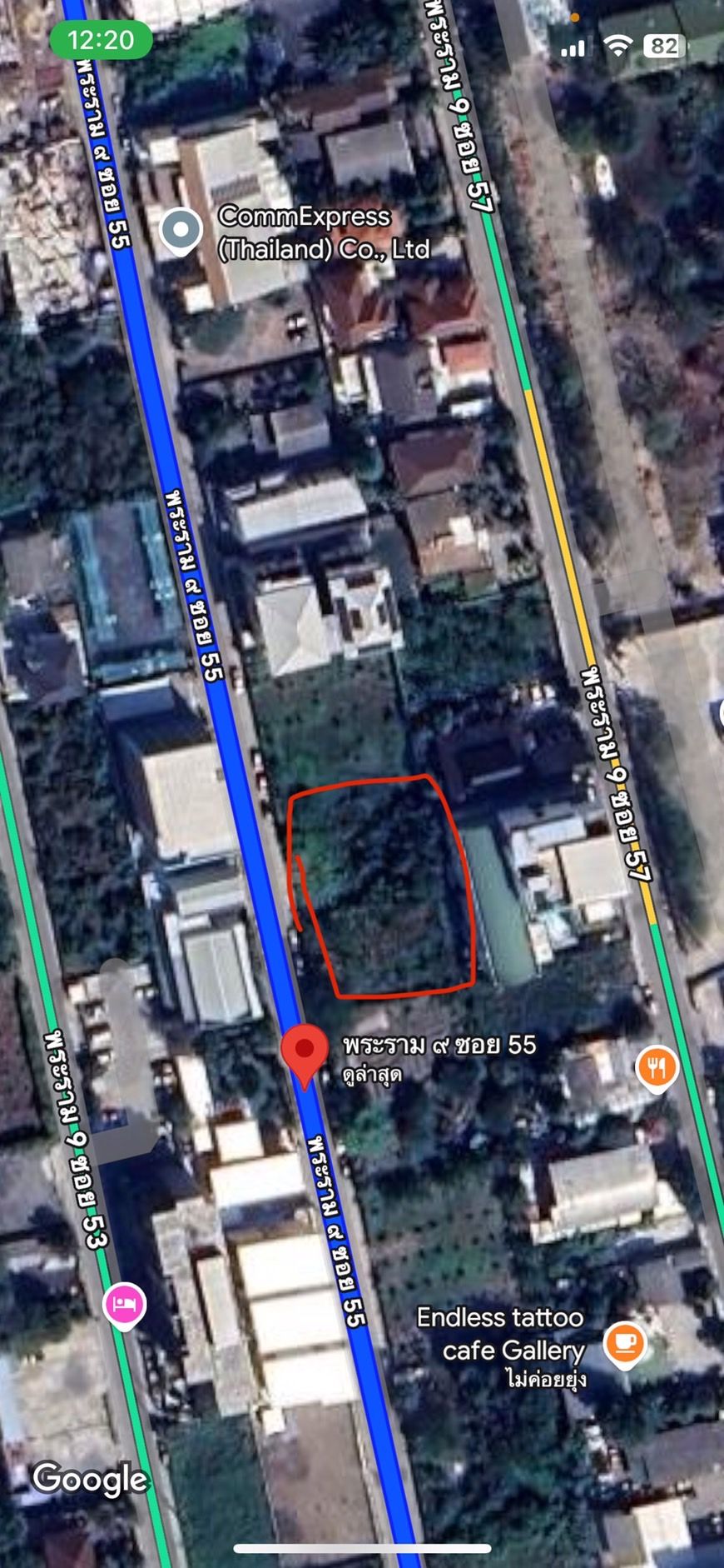 ขายที่ดิน พระราม 9 ซอย 55 กรุงเทพ พื้นที่ 172 ตร.วา