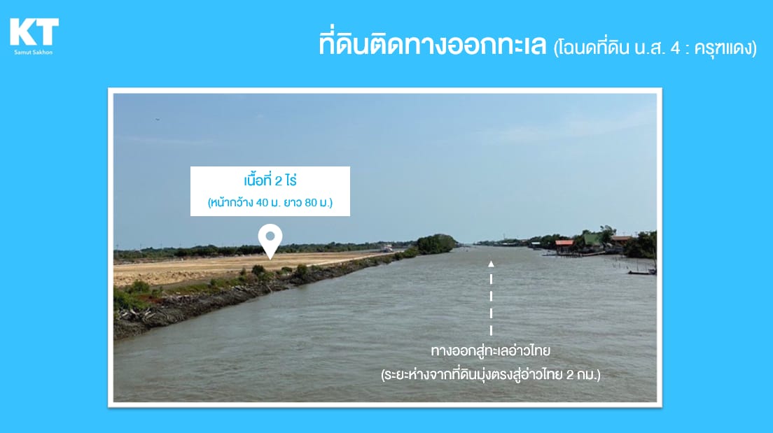 ขายที่ดินติดทางออกทะเล สมุทรสาคร 2 ไร่