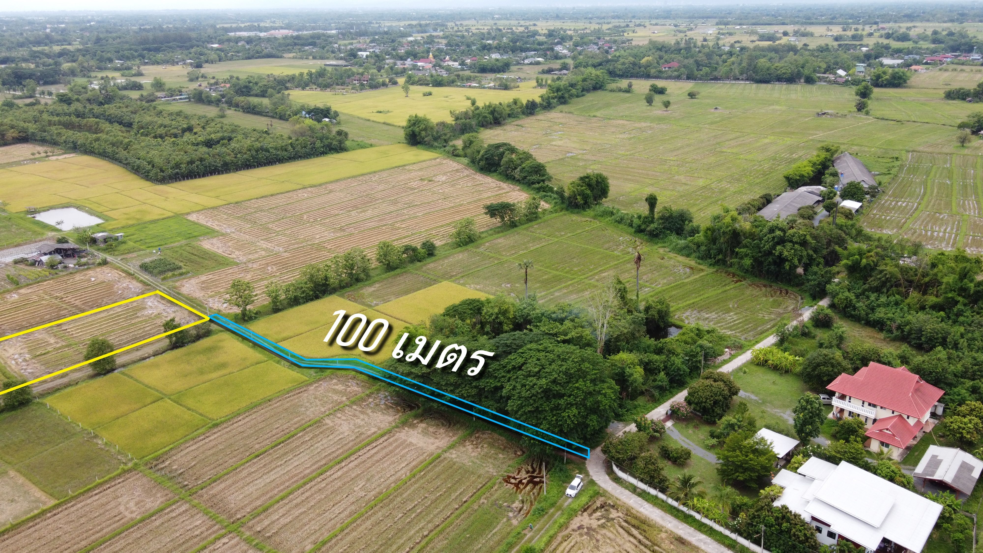 ขายที่ดินเชียงใหม่ สันกำแพง ที่นา 4-1-64.3 ไร่ น้ำไฟฟ้าพร้อม ถูกที่สุดในสันกำแพง ร้อนเงิน