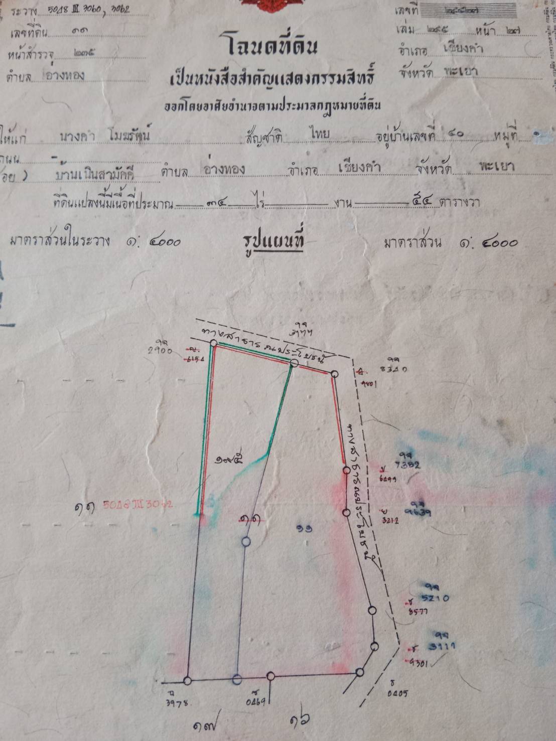 ขายที่ดิน อ.เชียงคำ จ.พะเยา 34-3-92