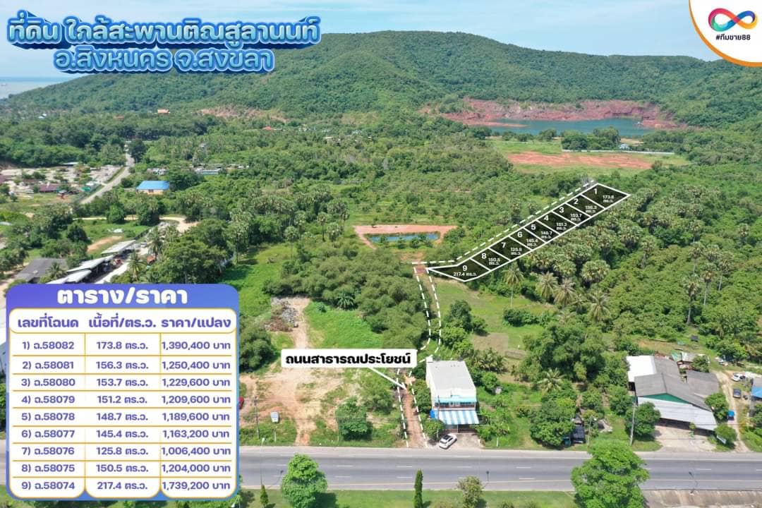 ขายที่ดินสงขลา สิงหนคร 0-1-25.8ตารางวา
