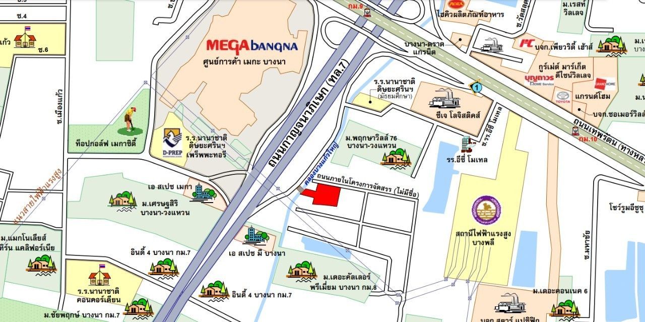 ที่ดินทำเลทองตรงข้าม Mega Bangna & IKEA 5-3-55 ไร่