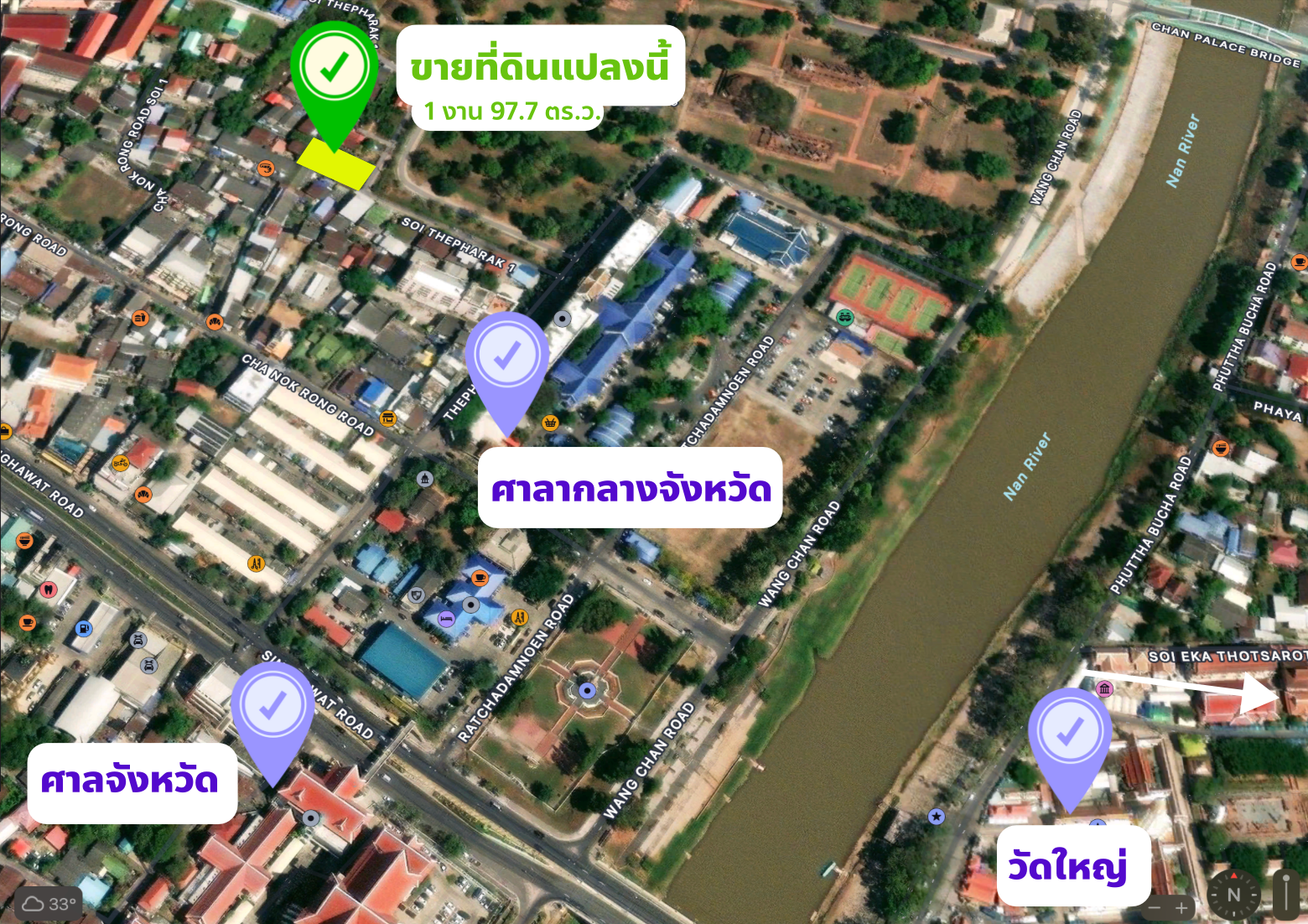 ขายที่ดินพิษณุโลก อำเภอเมือง แปลงสวย ใจกลางเมือง ห่างจากศาลากลาง จ.พิษณุโลกเพียง 350 ม. เนื้อที่ 1 งาน 97.7 ตร.ว.