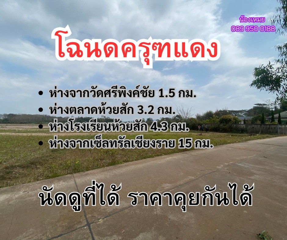 ขายที่ดินเชียงราย อำเภอเมือง ที่นาติดถนนแปลงสวย