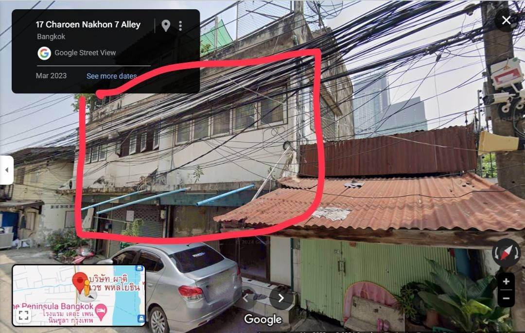 ขายตึก อาคารพาณิชย์  3 ห้อง  เข้าเจริญนครซอย  7 เพียง 60 เมตร อยู่ในย่านนักท่องเที่ยว เพียง 3 นาทีถึง ICON SIAM ถูกและคุ้มมาก 