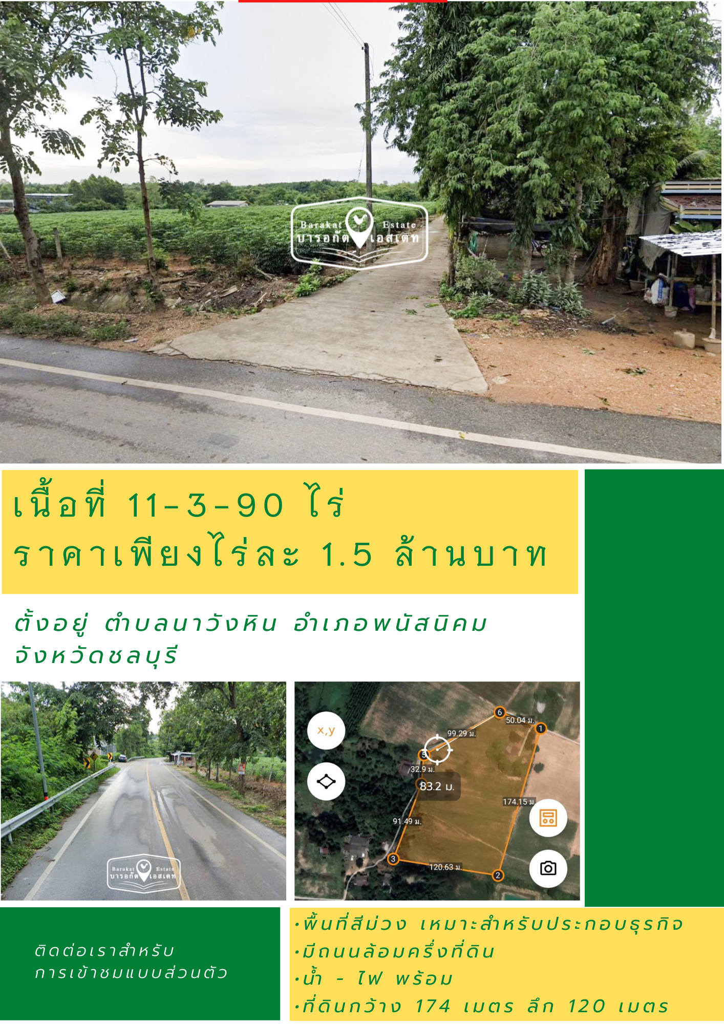แปลงสวยพนัสนิคม พื้นที่สีม่วง เหมาะสำหรับประกอบธุรกิจ การเกษตร เก็บเก็งกำไร 