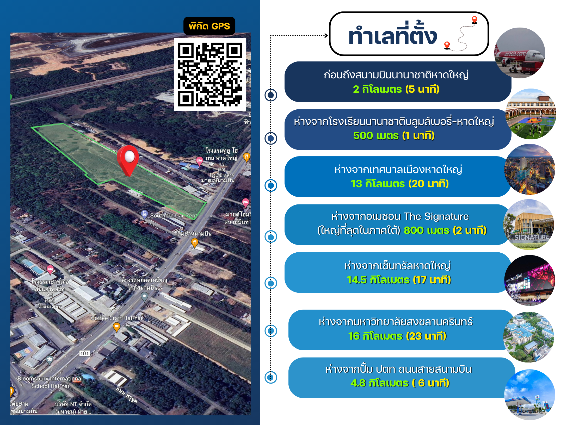 ที่ดินเปล่าทำเลทอง สายสนามบินหาดใหญ่  จ.สงขลา