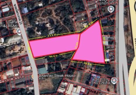 ขายที่ดินโฉนด #ปรุใหญ่ ติดถนนสาธารณะ เนื้อที่ 5-0-34 ไร่ ผังสีชมพู #เหมาะทำบ้านจัดสรร