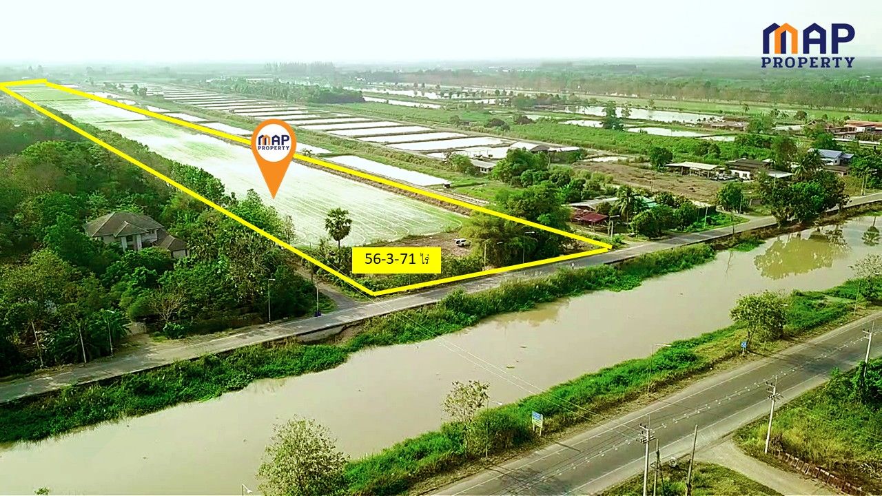 ขายด่วนที่ดินแปลงใหญ่ ริมคลองชลประทาน อ.หนองเสือ จ.ปทุมธานี