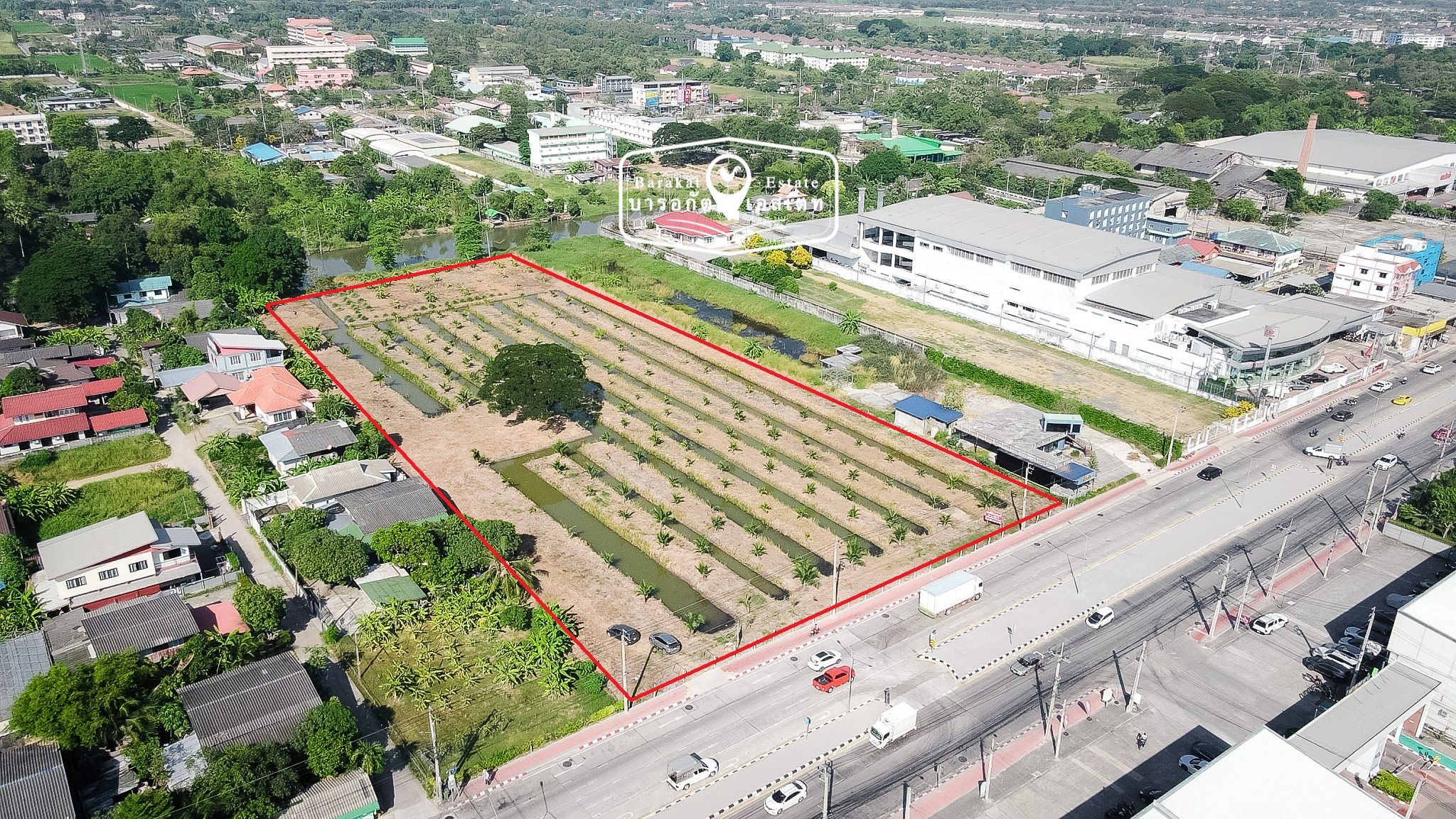  ที่สวยหน้าติดถนน หลังติดคลอง สามารถซื้อได้ทั้งแปลงใหญ่ หรือแบ่งแปลงคู่ เขตหนองจอก กทม.
