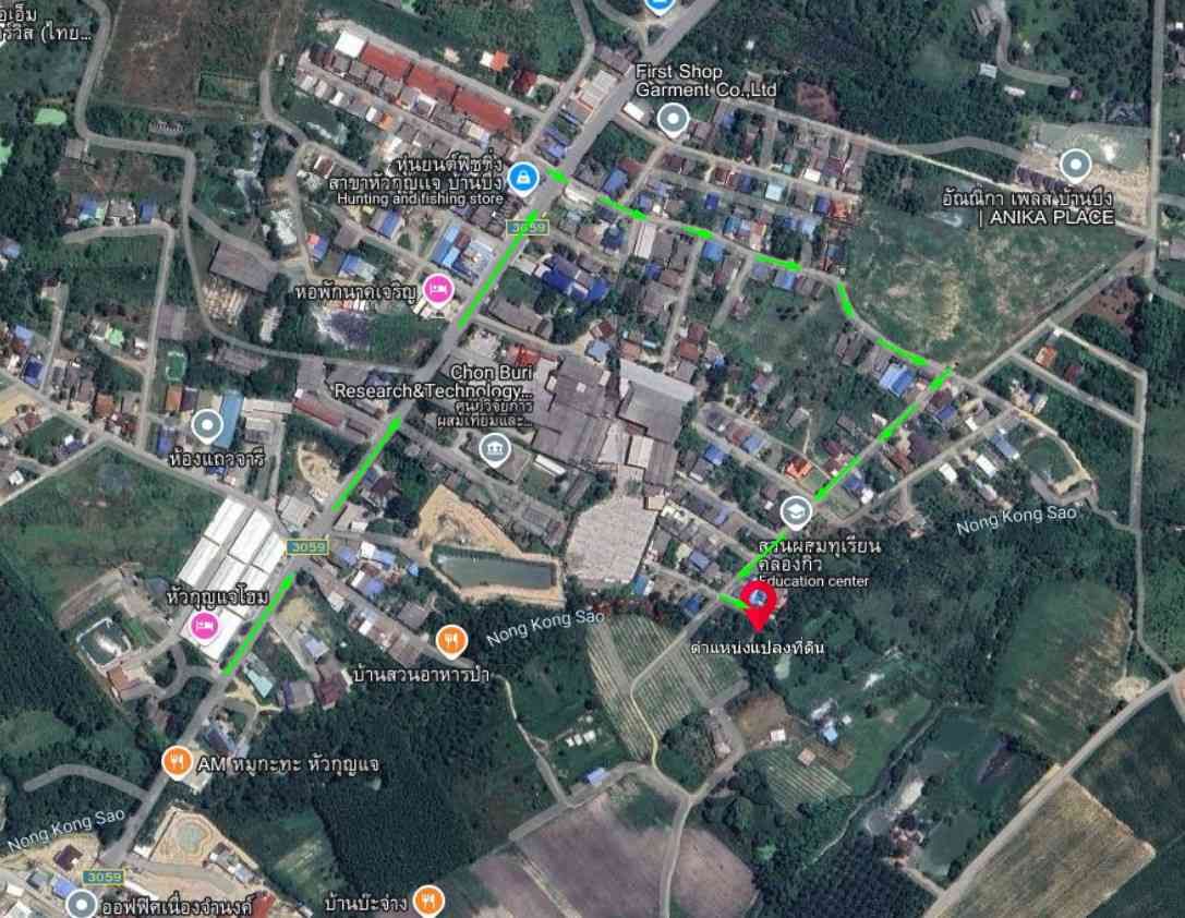 ขายที่ดินเปล่าทำเลดี 175 ตรว. ติดคลอง ถนนคอนกรีต ใกล้ตลาดหัวกุญแจ จ.ชลบุรี 
