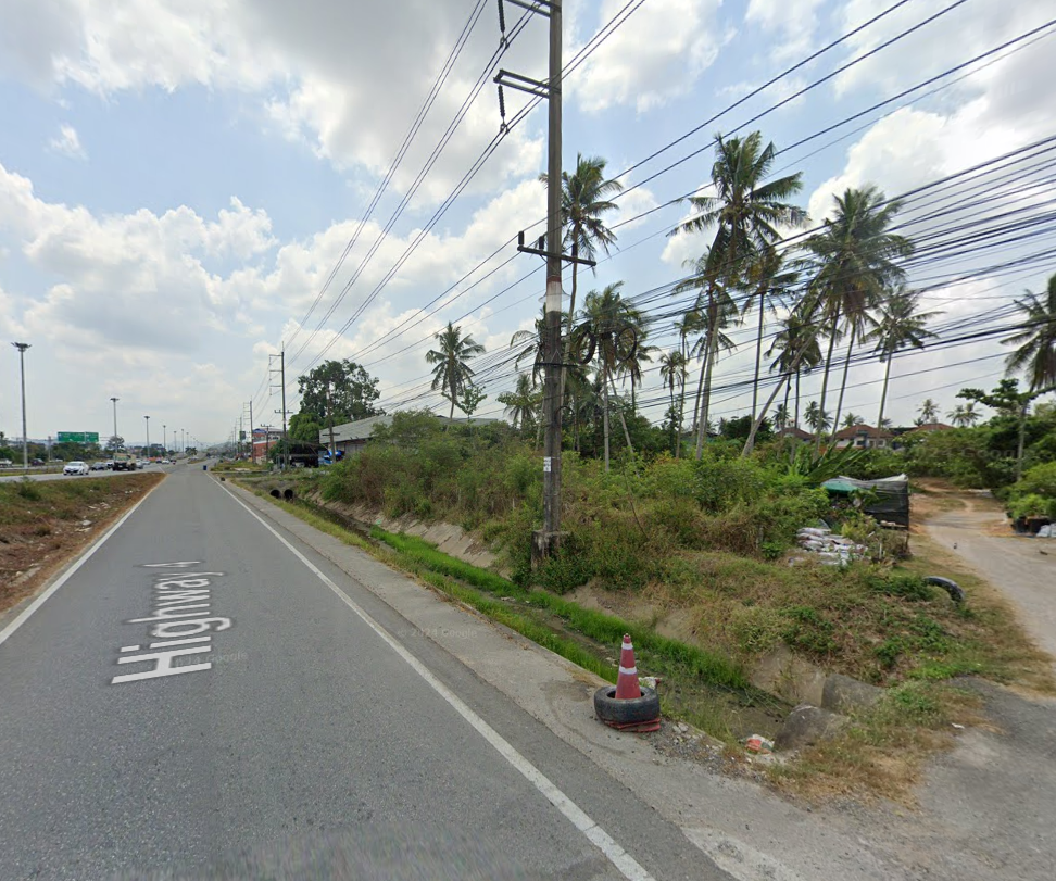 ขายที่ดินสงขลา หาดใหญ่ ที่ดินแปลงสวยติดริมถนน สี่แยกคลองหวะ ทางไปสนามบิน 1-1-0 ไร่.