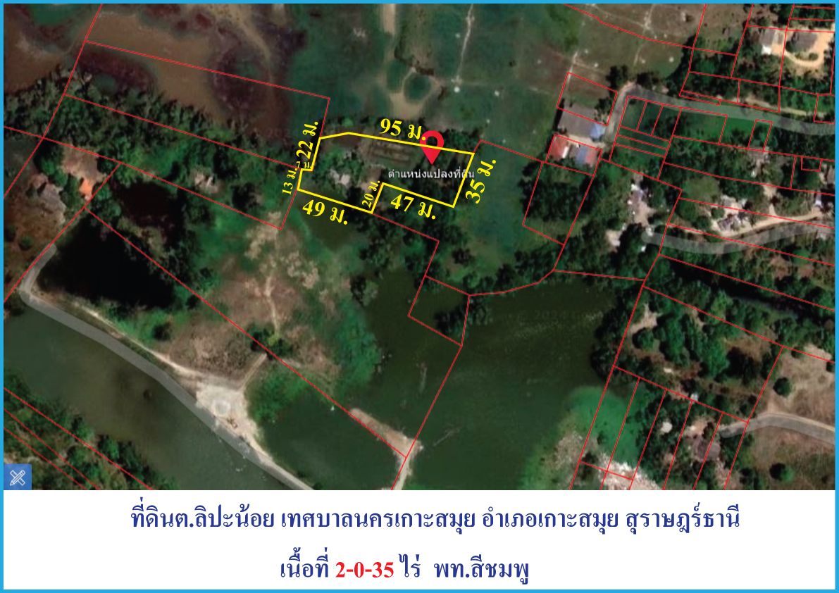 ขายที่ดินสุราษฎร์ธานี อำเภอเกาะสมุย ขายด่วนที่ดิน 2-0-35 ไร่ ลิปะน้อย เกาะสมุย