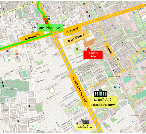 ขายที่ดินกรุงเทพฯ เขตสาทร ทำเลดี ใจกลางเมือง แหล่งอำนวยความสบายรอบด้าน