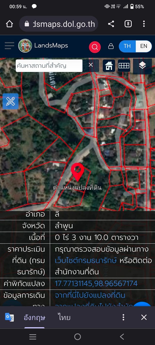 ที่ดินเปล่าติดถนนดำ ลี้ ลำพูน 0-3-10