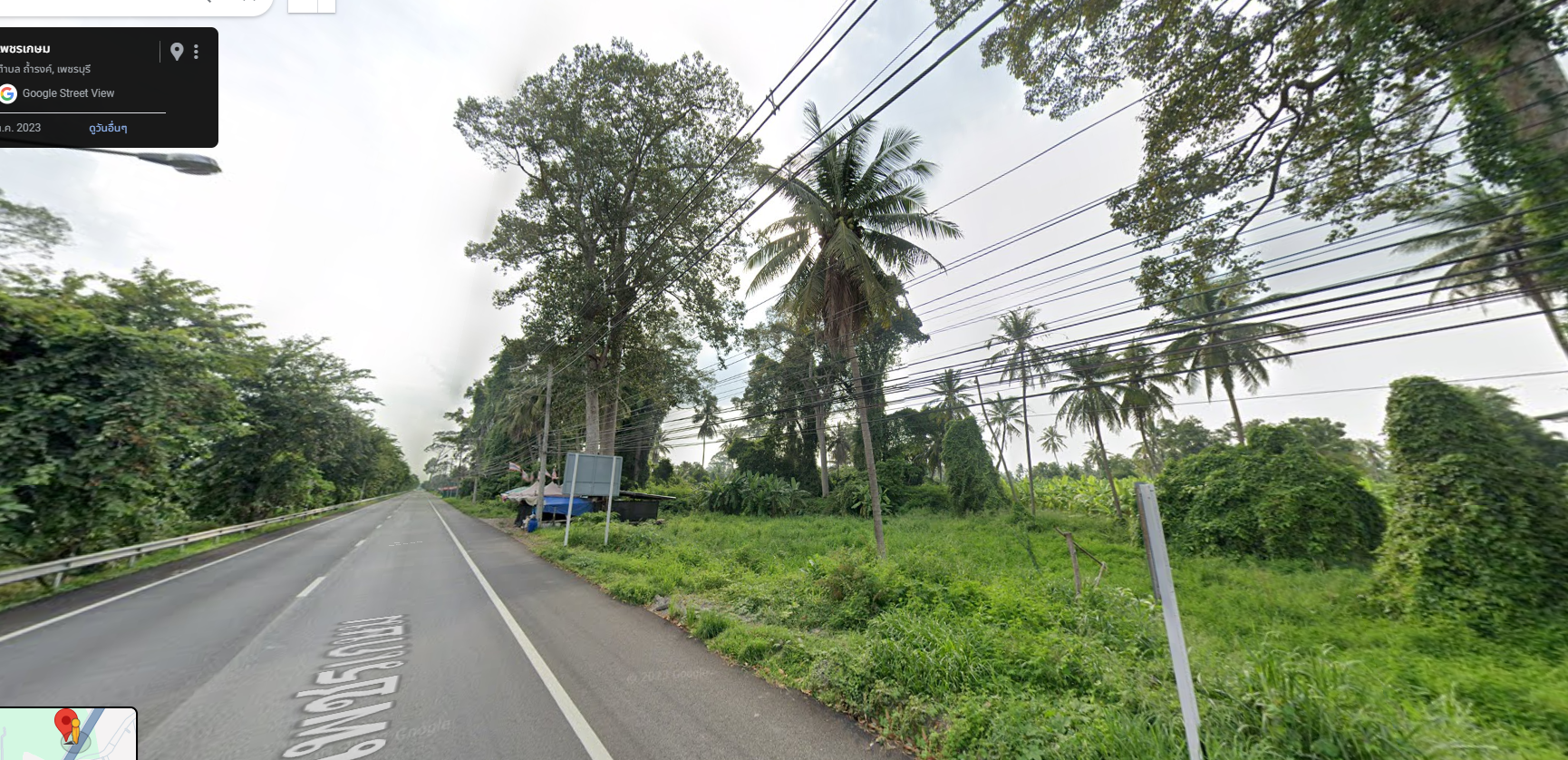 ขายที่ดินเพชรบุรี ติดถนนเพชรเกษมเส้นขาขึ้นเข้าจังหวัดราชบุรี-สมุทรสงคราม บ้านลาด เพชรบุรี 2-1-36.
