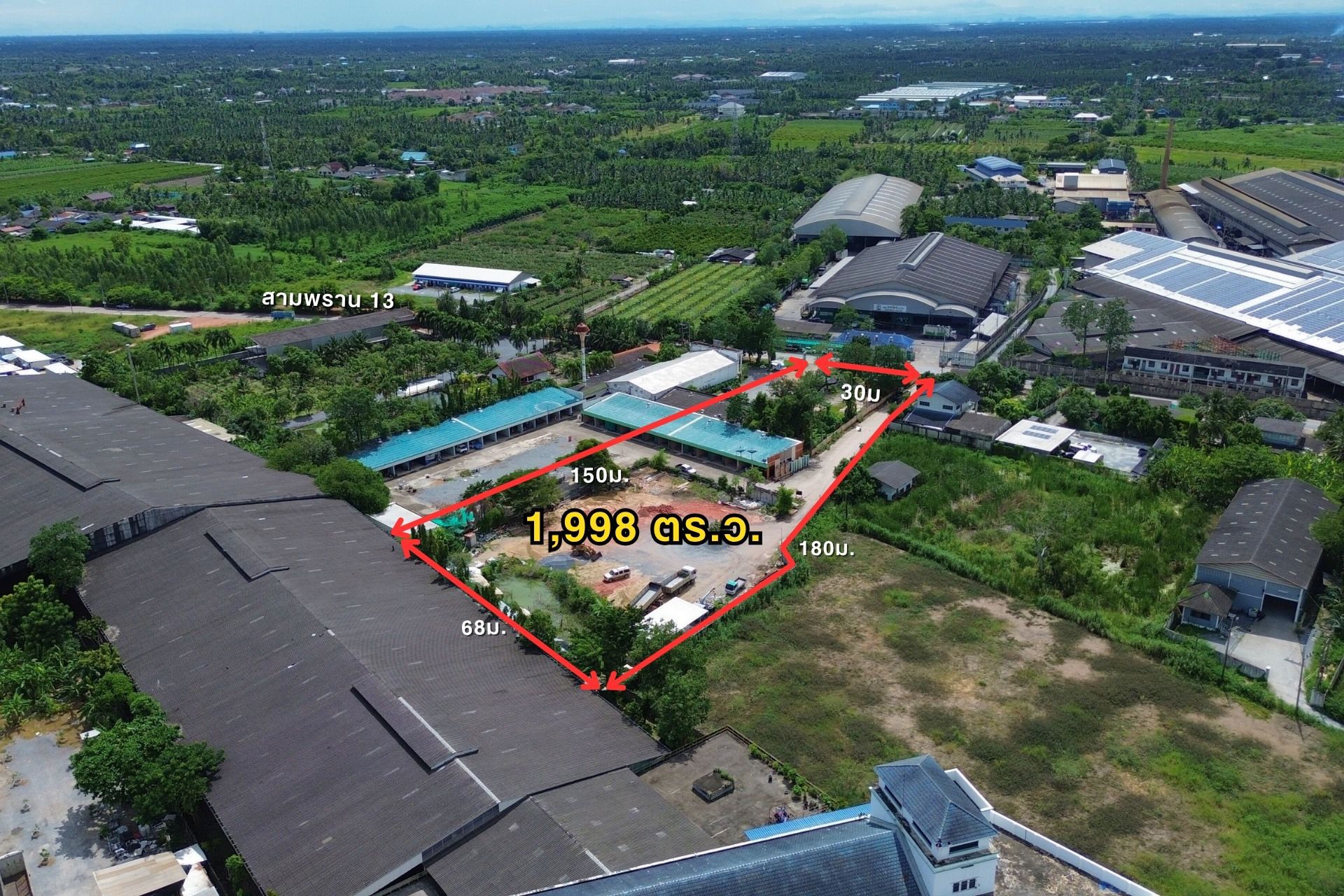 ขายที่ดินผังสีชมพู 4-3-98 ไร่ ติดถนนสามพราน 13 ใกล้เพชรเกษม 200 ม.