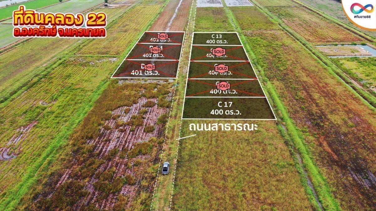 ขายที่ดินนครนายก ที่ดิน คลอง 22 แบ่งแปลงขาย องค์รัก นครนายก