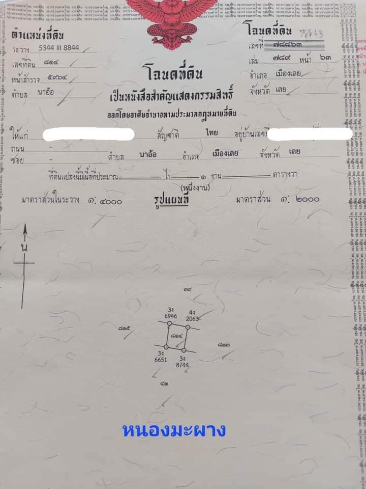 ขายที่ดินเลย เมืองเลย 0-1-0