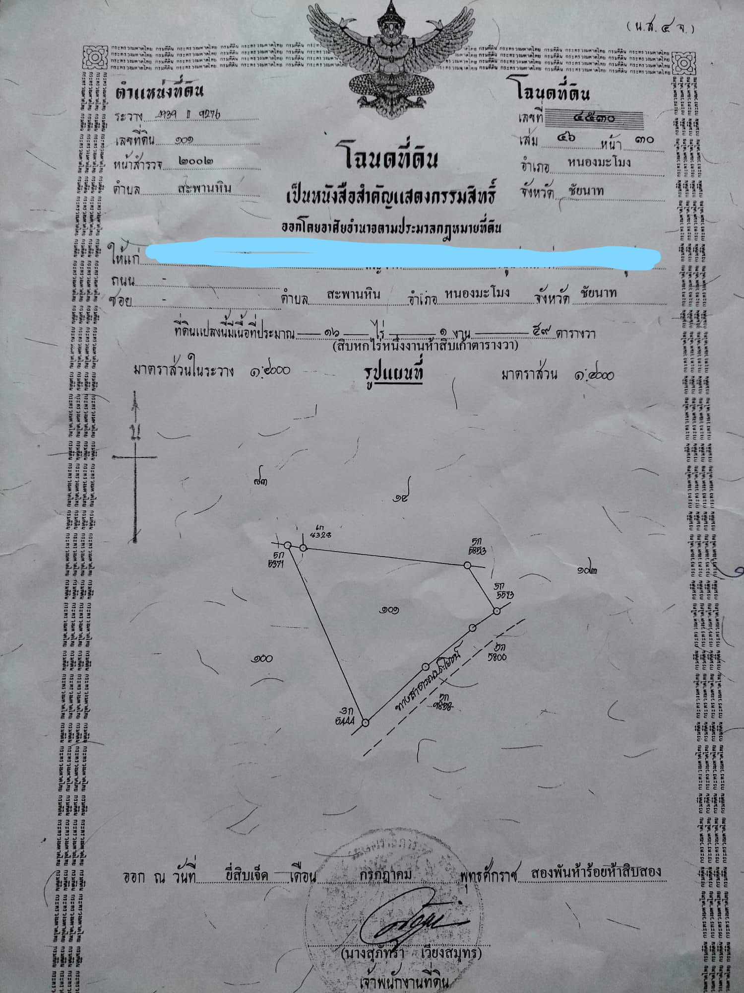 ขายที่ดินชัยนาท 1 ไร่
