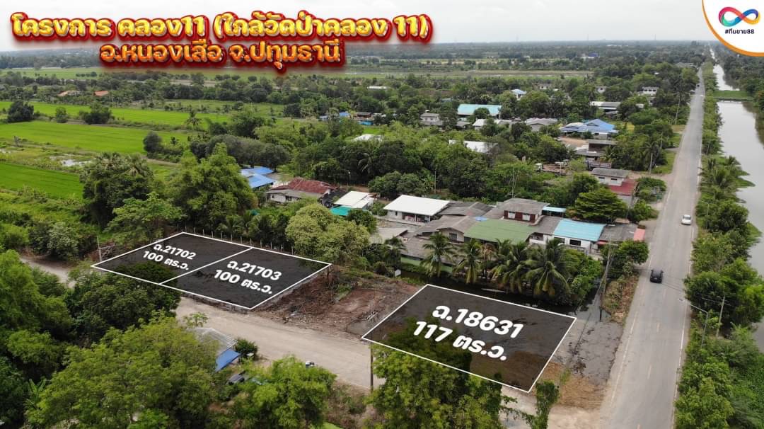 ขายที่ดินปทุมธานี หนองเสือ 0-1-17ตารางวา