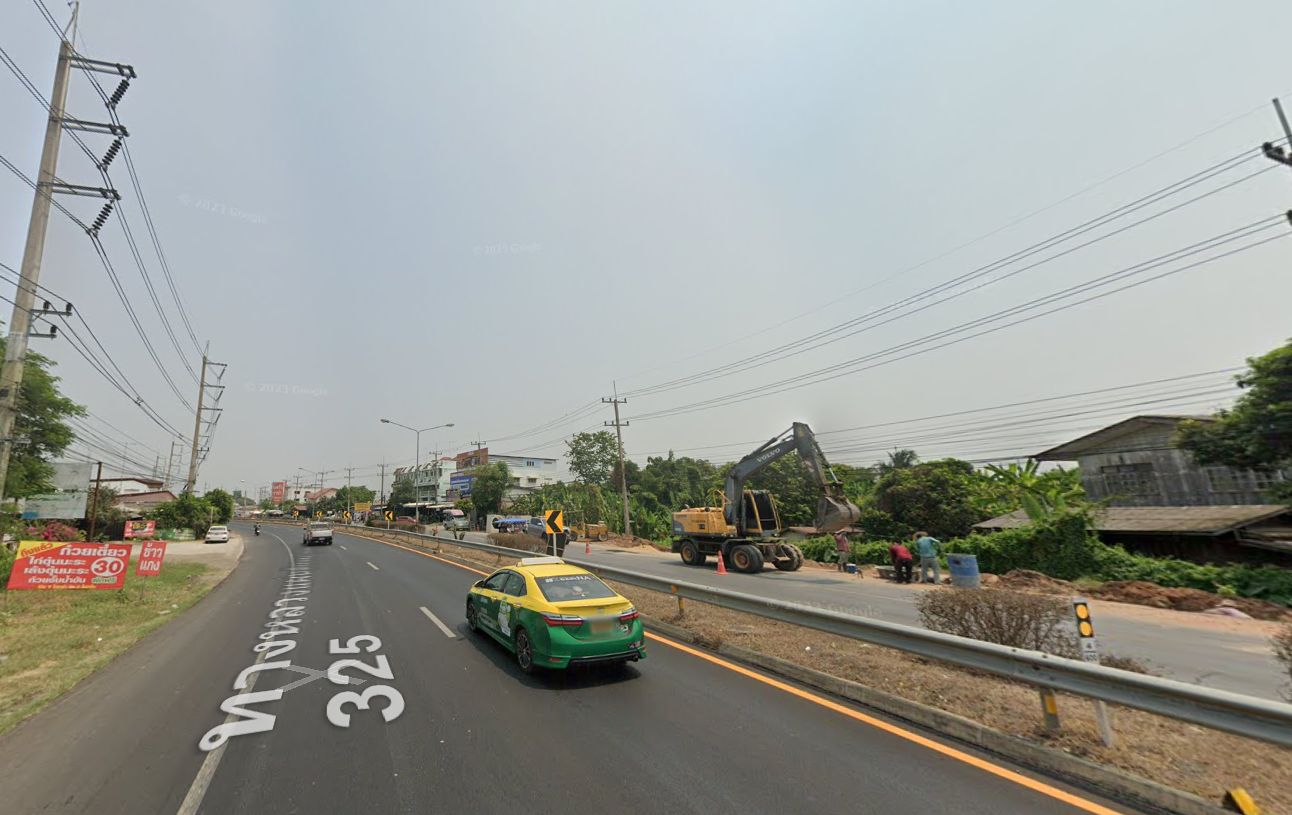 ขายที่ดินราชบุรี ทำเลงาม อ.บางแพ จ.ราชบุรีติดถนนถมแล้วล้อมรั้วคอนกรีต ที่สวย