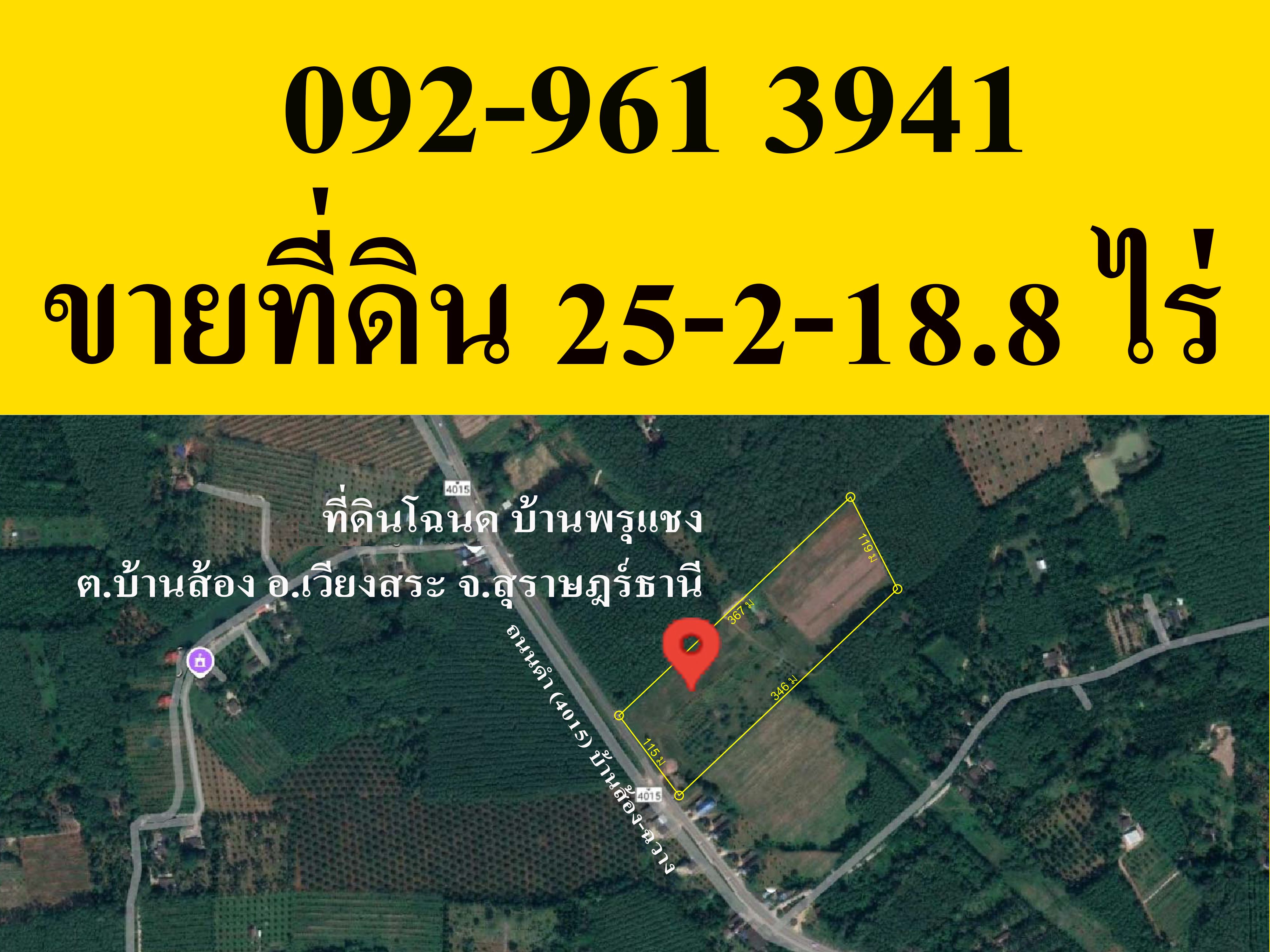 ขายที่ดิน 25ไร่กว่า บ้านพรุแชง ต.บ้านส้อง จ.สุราษฎร์ธานี