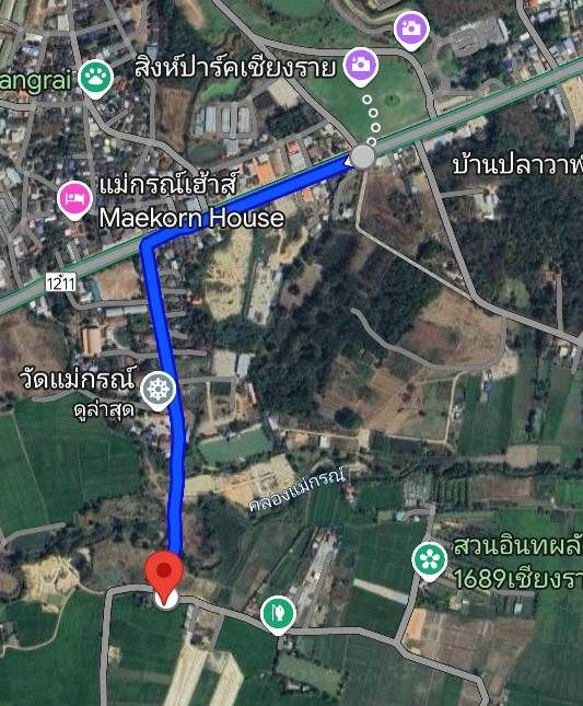 ขายที่ดินเชียงราย อำเภอเมอืง ขายด่วน ที่ดิน 2 ไร่ ติดถนนคอนกรีต ใกล้สิงห์ปาร์ค