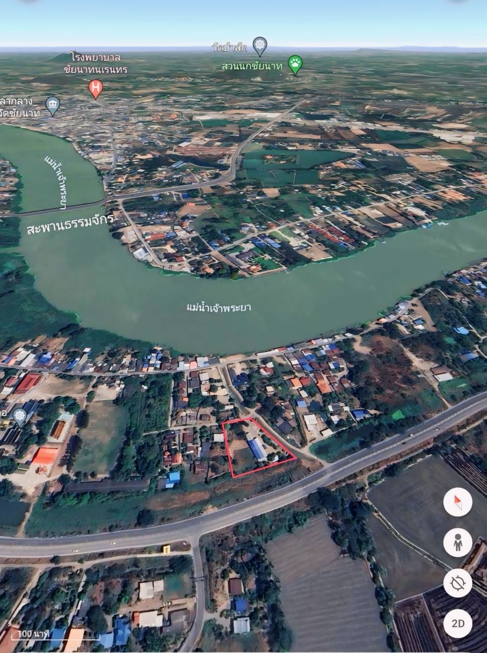 ขายที่ดินติดถนนในเมืองชัยนาท ทำเลดี 