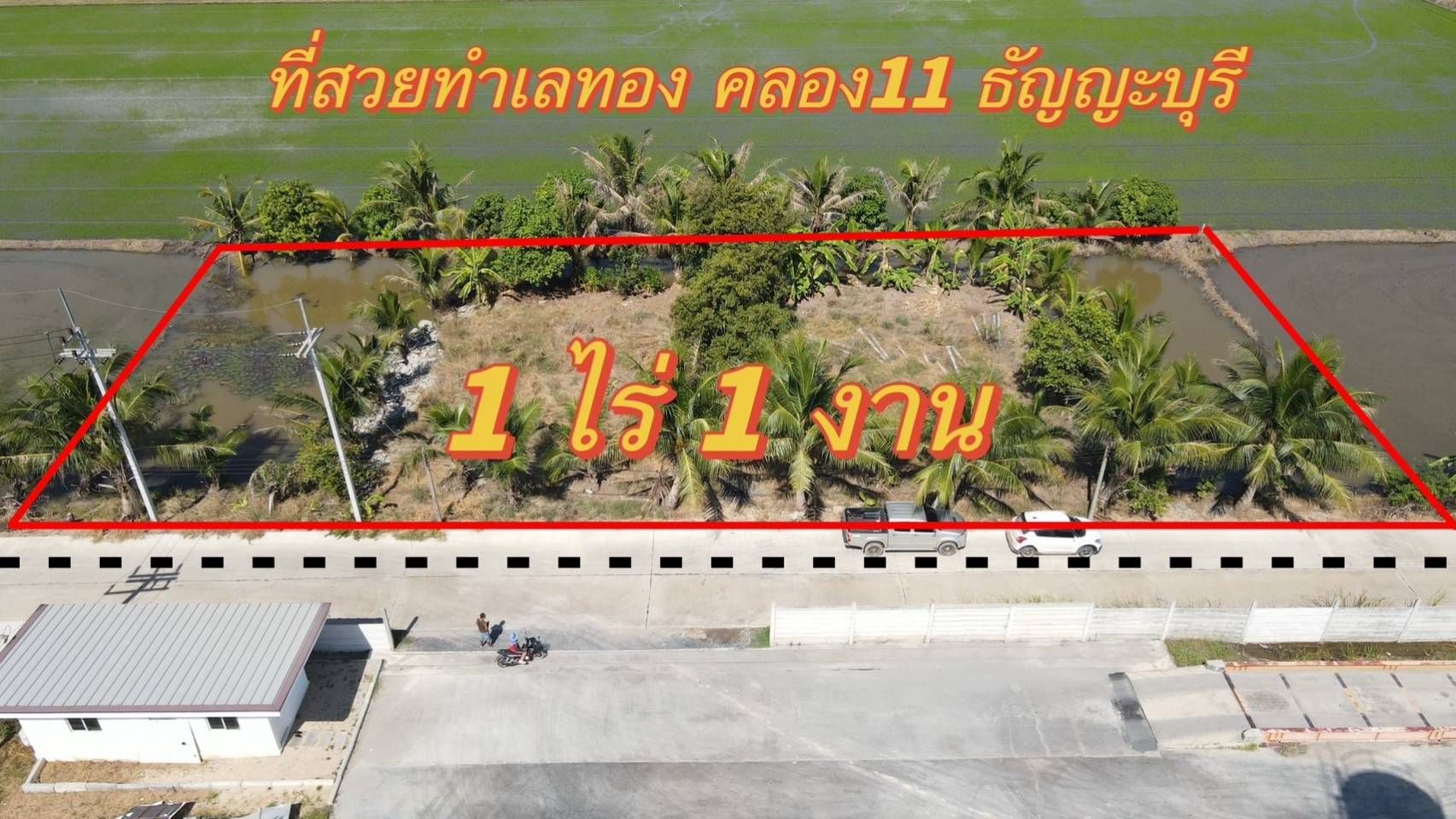 ขายที่ดินปทุมธานี ใกล้ถนนรังสิตนครนายก บรรยากาศดี ลำลูกกา ปทุมฯ 1-1-0