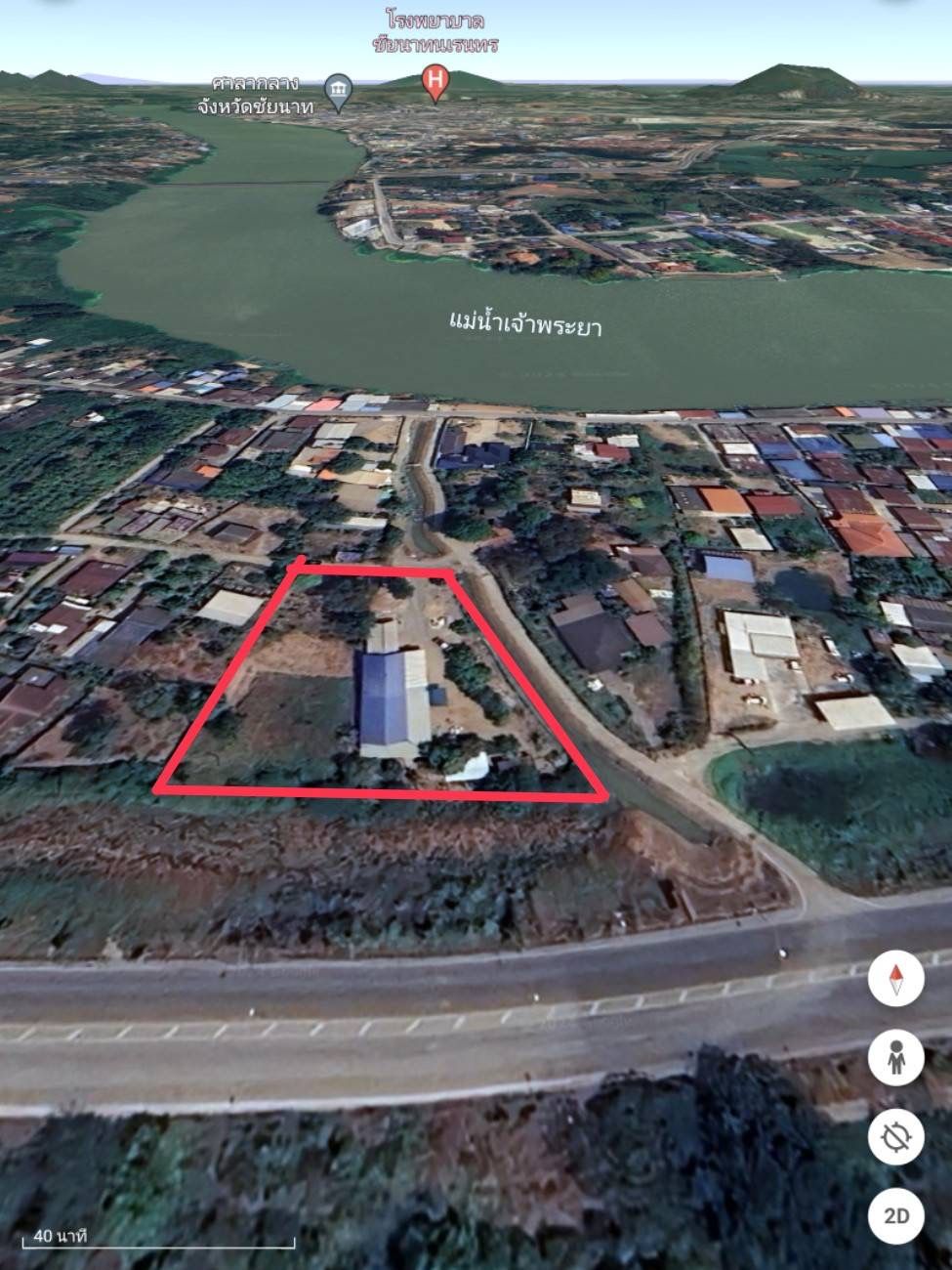 ขายที่ดินติดถนนในเมืองชัยนาท ทำเลดี 