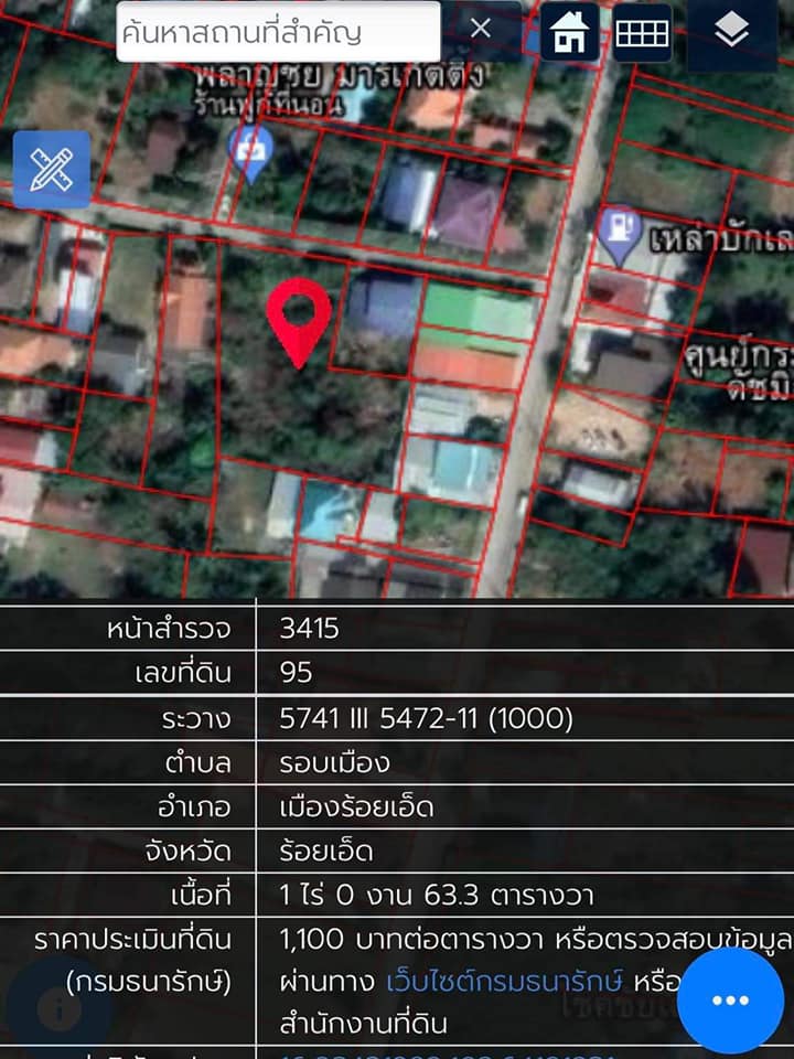 ที่ดินเหมาะสำหรับสร้างบ้าน ออฟฟิศ โกดัง ร้อยเอ็ด 1-0-63.3