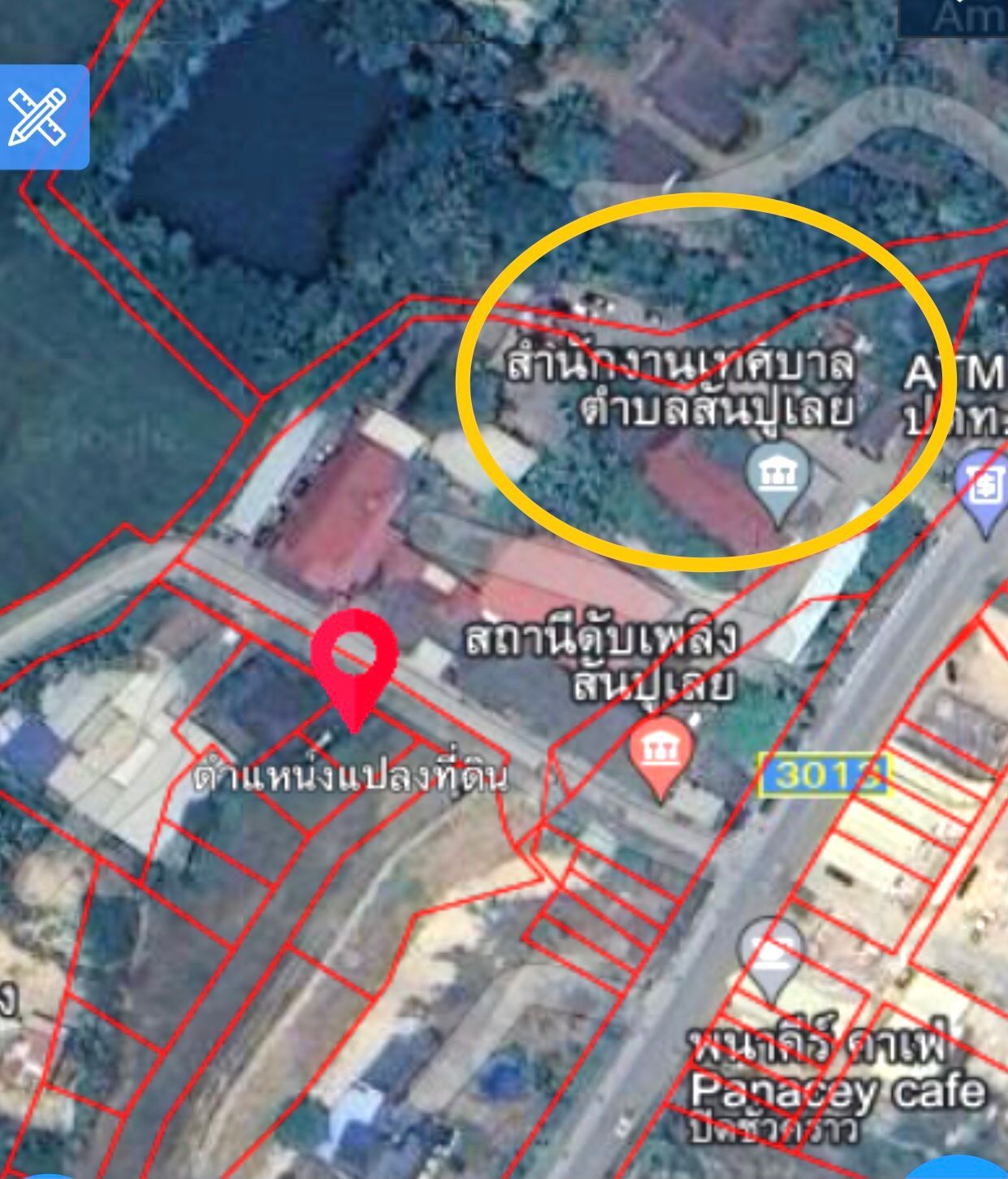 ทำเลดี ติดถนน2ด้าน ค้าขายได้ ติดเทศบาลสันปูเลย ต.สันปูเลย อ.ดอยสะเก็ด 0-0-43