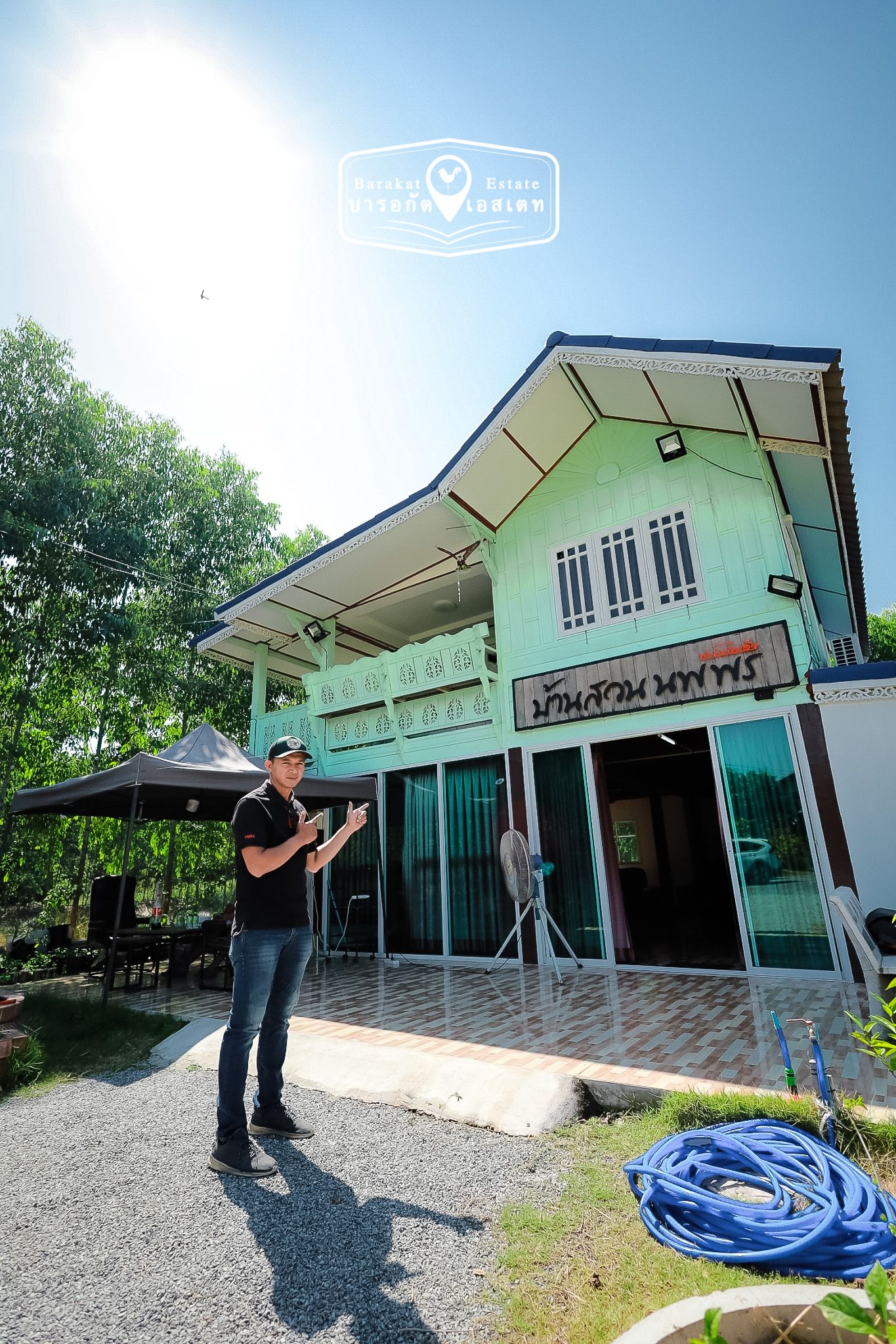 บ้านสวน 2 ชั้น พร้อมเข้าอยู่ ฟรีแอร์,เฟอร์นิเจอร์ การเดินทางสะดวกติดถนนซอย
